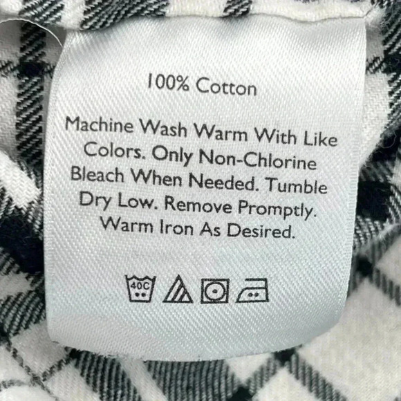 Eddie Bauer Women's Black White Plaid Flannel Shirt Classic Fit Casual Top Small - Picture 9 of 10
